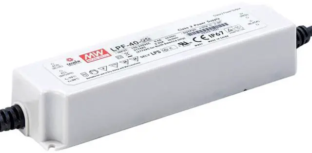 Main image of Mean Well LPF 40W 54V 0.76A LED Driver LPF-40-54 AC-DC Constant Current Voltage Switching Power Supply Converter Transformer with IP30, PFC, Plastic Case