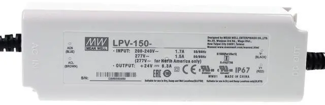 Alt view image 2 of 5 - Mean Well LPV 150W 36V 4.2A LED Driver LPV-150-36 Single Output Switching Power Supply Converter Transformer with IP67, Constant Pressure