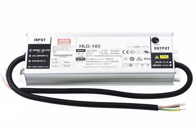 Alt view image 2 of 5 - Mean Well HLG 200W 200-400V 500mA LED Driver HLG-150H-C500B Switching Power Supply Converter Transformer with IP67, PFC Function, Metal Case, 3 in 1 Dimming