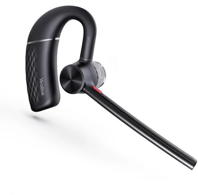 Main image of Mono wireless earpiece with 4-mic beamforming noise cancellation, up to 10 hours of talk time, adjustable ear hook for all-day comfortperfect for office, driving, and business calls.