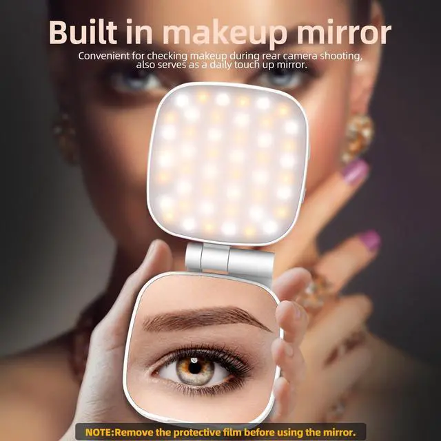 Alt view image 6 of 7 - 60 LED Portable Selfie Light 2200mAh Rechargeable, Clip-On with Camera Tripod Adapter, 3 Light Modes (CRI 97+), for Phone, iPhone, Webcam, Laptop, Photo, Makeup, and Video Conferencing (White)