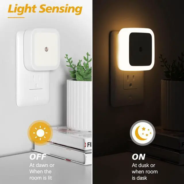 Alt view image 2 of 7 - _Mega Brand Night Light, Night Lights Plug into Wall 4-Pack Dusk to Dawn Night Lamp Led Night Light for Bedroom, Bathroom, Hallway, Warm White