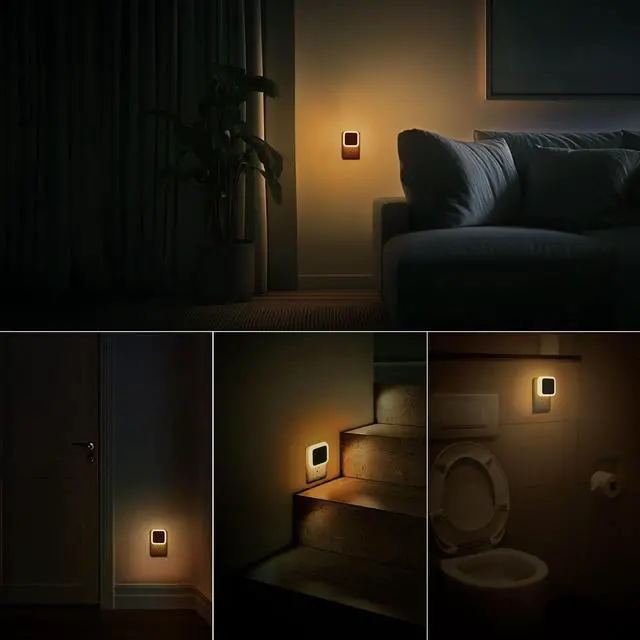 Alt view image 5 of 7 - _Mega Brand Night Light, Night Lights Plug into Wall 4-Pack Dusk to Dawn Night Lamp Led Night Light for Bedroom, Bathroom, Hallway, Warm White