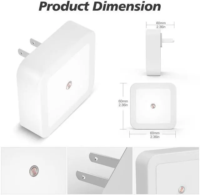 Alt view image 6 of 7 - _Mega Brand Night Light, Night Lights Plug into Wall 4-Pack Dusk to Dawn Night Lamp Led Night Light for Bedroom, Bathroom, Hallway, Warm White