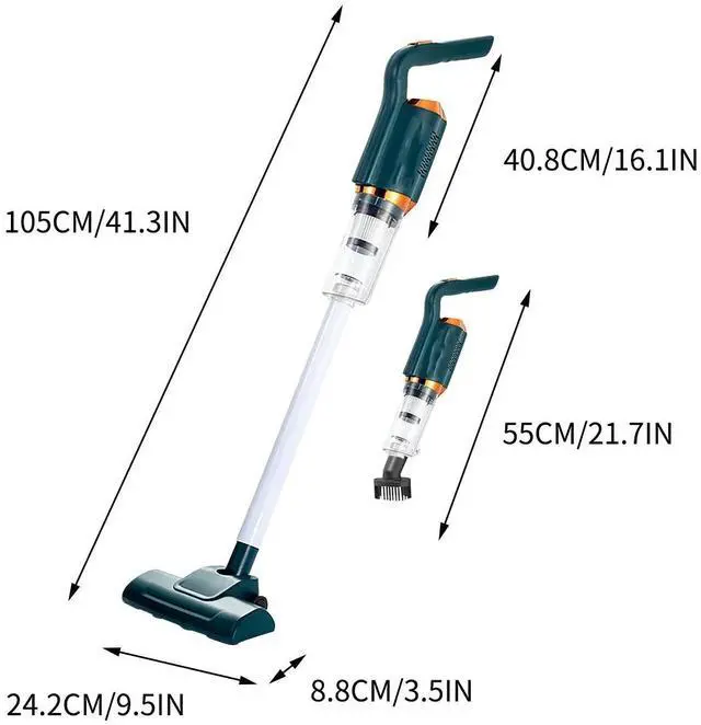 Alt view image 3 of 6 - _Mega Brand 2-in-1 Cordless Vacuum Cleaner, Quiet & Powerful Rechargeable Handheld Stick Vac for Home Cleaning