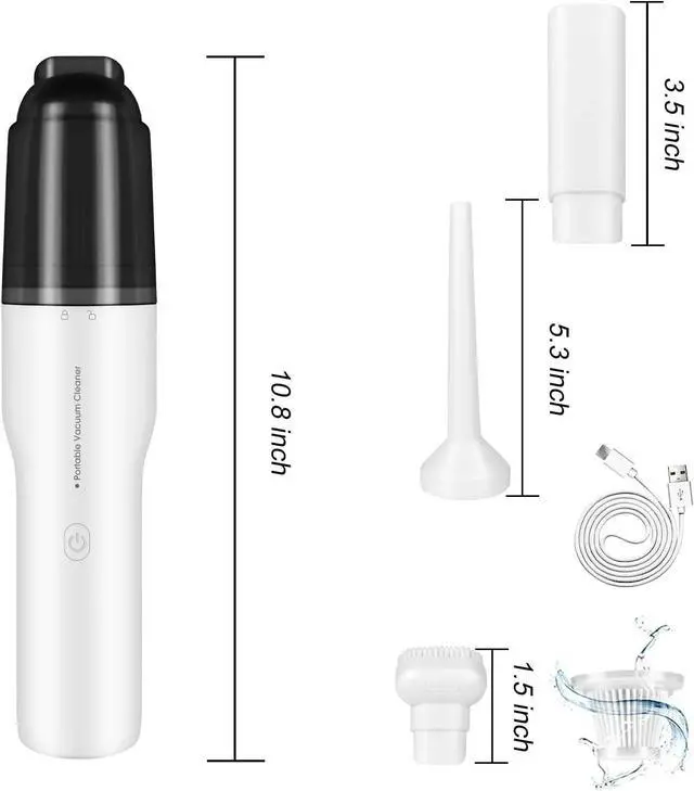 Alt view image 4 of 7 - _Mega Brand 50W 12000PA Suction Cordless Car Vacuum Cleaner, Type-C Charge Portable Mini Handheld Vacuum for Car, Office, Keyboard