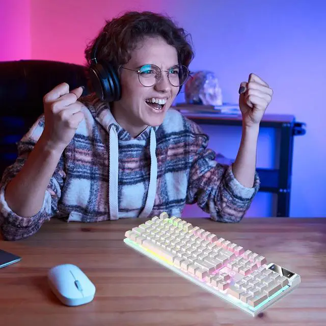 Alt view image 2 of 5 - _Mega Brand Uhuya Ultra-Slim Wired Gaming Keyboard with LED Backlit, White