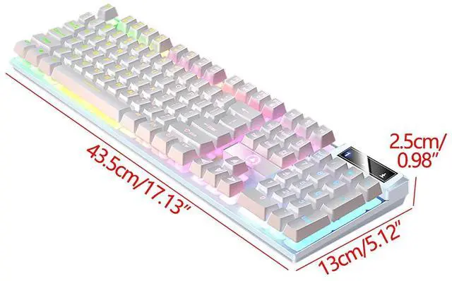 Alt view image 3 of 5 - _Mega Brand Uhuya Ultra-Slim Wired Gaming Keyboard with LED Backlit, White
