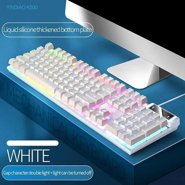 Alt view image 5 of 5 - _Mega Brand Uhuya Ultra-Slim Wired Gaming Keyboard with LED Backlit, White