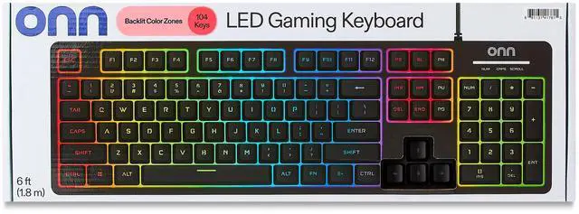 Alt view image 2 of 7 - _Mega Brand Wired LED Gaming Keyboard with Backlit Keys, Gray
