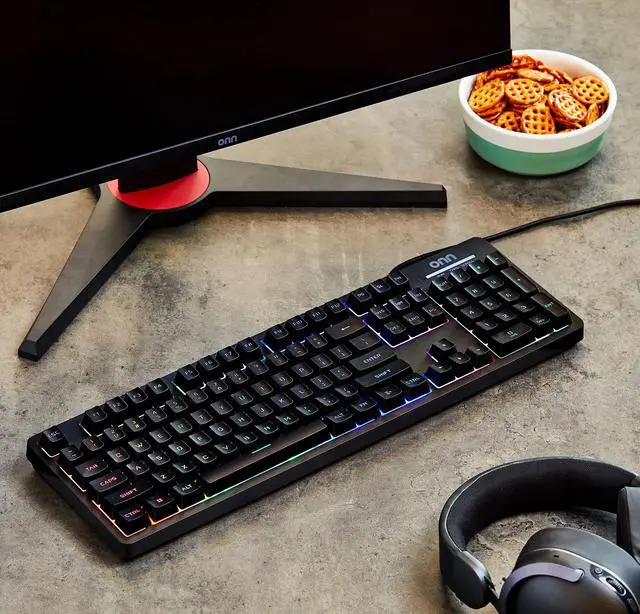 Alt view image 3 of 7 - _Mega Brand Wired LED Gaming Keyboard with Backlit Keys, Gray