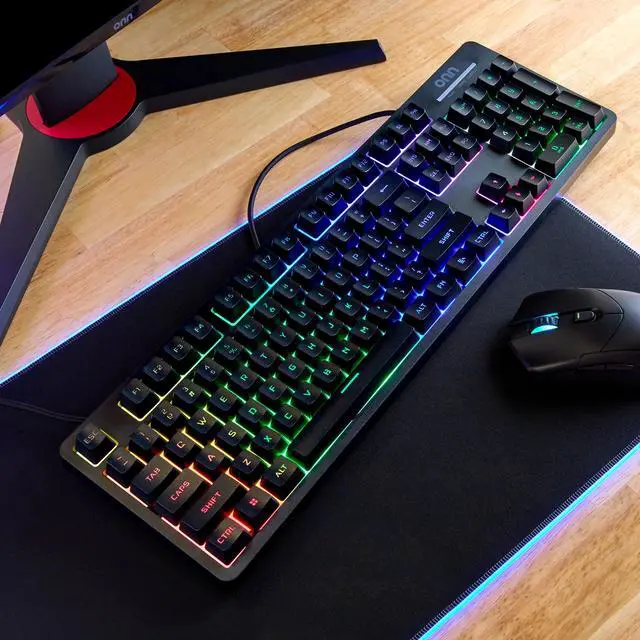 Alt view image 6 of 7 - _Mega Brand Wired LED Gaming Keyboard with Backlit Keys, Gray