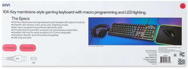 Alt view image 7 of 7 - _Mega Brand Wired LED Gaming Keyboard with Backlit Keys, Gray