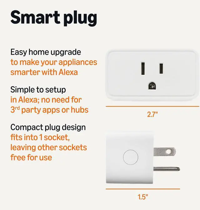 Alt view image 2 of 6 - _Mega Brand 4-Pack Smart Plug MiniAlexa-Only, 2.4 GHz Wi-Fi,No Hub Required,Voice & App Control,Schedule & Timer,10 A White Outlet for Lamp,Fan,Coffee Maker,Energy-Saving Home Automation Gift Set