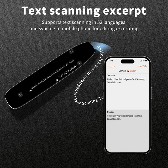 Alt view image 5 of 7 - Translation Pen, Scan Reading Pen, Multilingual Translator Device, Text to Speech & Scan-to-Text, Dyslexia Support for Learning Difficulties, Language Learners, Business Travelers & Elderly Users