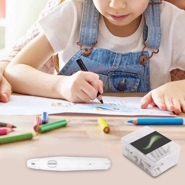 Alt view image 6 of 7 - _Mega Brand Handy Electric Eraser: Perfect for Drawing, Sketching & Artwork USB Rechargeable for On-the-Go Use, Plus 16 Replacement Refills Included (Sleek White Design)