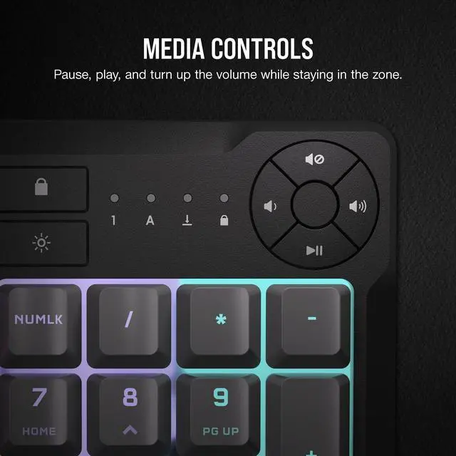 Alt view image 3 of 7 - _Mega Brand K55 CORE RGB Full Size USB Gaming Keyboard with Safety Leaflet, Black & Gray