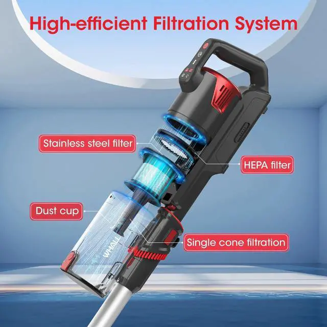 Alt view image 4 of 7 - _Mega Brand Cordless Vacuum Cleaner  Lightweight Stick Vacuum with LED Display & Multi-Functional Accessories for Home Cleaning