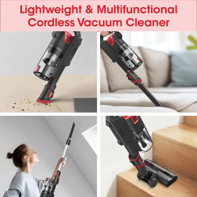 Alt view image 3 of 7 - _Mega Brand Cordless Vacuum Cleaner  Lightweight Stick Vacuum with LED Display & Multi-Functional Accessories for Home Cleaning