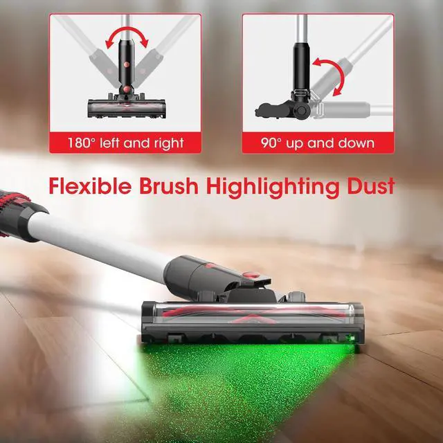 Alt view image 5 of 7 - _Mega Brand Cordless Vacuum Cleaner  Lightweight Stick Vacuum with LED Display & Multi-Functional Accessories for Home Cleaning