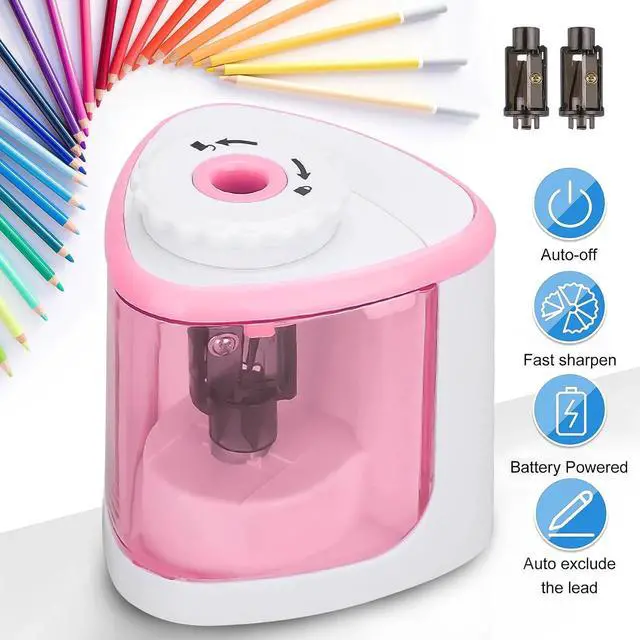 Main image of _Mega Brand Electric Pencil Sharpener, Automatic Sharpener Fit for No.2 and 6-8 mm Pencils, Electric Sharpener with Auto Stop - Pink