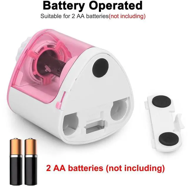 Alt view image 6 of 7 - _Mega Brand Electric Pencil Sharpener, Automatic Sharpener Fit for No.2 and 6-8 mm Pencils, Electric Sharpener with Auto Stop - Pink