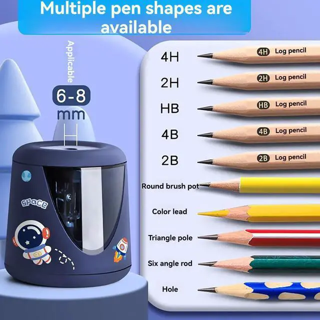 Alt view image 4 of 6 - Pencil Sharpener Clearance, _Mega Brand 1 Set Automatic Pencil Sharpener Pencils Electric Sharpenersstationery Electric Pencil Sharpeners for Homesupply Battery Fully Automatic, Pen