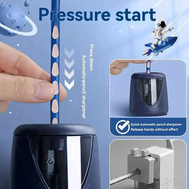 Alt view image 6 of 6 - Pencil Sharpener Clearance, _Mega Brand 1 Set Automatic Pencil Sharpener Pencils Electric Sharpenersstationery Electric Pencil Sharpeners for Homesupply Battery Fully Automatic, Pen