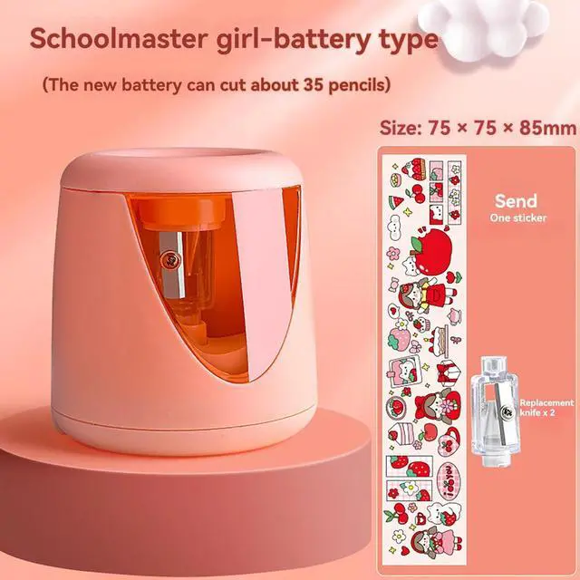 Alt view image 2 of 6 - Pencil Sharpener Clearance, _Mega Brand 1 Set Automatic Pencil Sharpener Pencils Electric Sharpenersstationery Electric Pencil Sharpeners for Homesupply Battery Fully Automatic, Pen