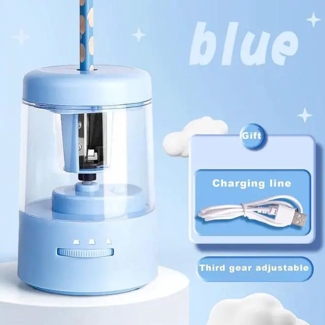 Alt view image 6 of 7 - Electric Pencil Sharpener, Pencil Sharpener for Colored Pencils, Auto Stop, Super Sharp & Fast,Rechargeable Hands-Free Pencil Sharpener for 6-12mm No.2/Colored Pencils/Office/Home
