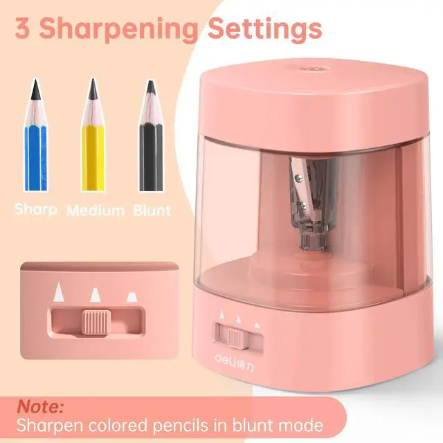 Alt view image 2 of 6 - _Mega Brand Electric Pencil Sharpener,Suitable for No.2 Pencils Colored Pencils, USB & Battery OperatedLight Pink