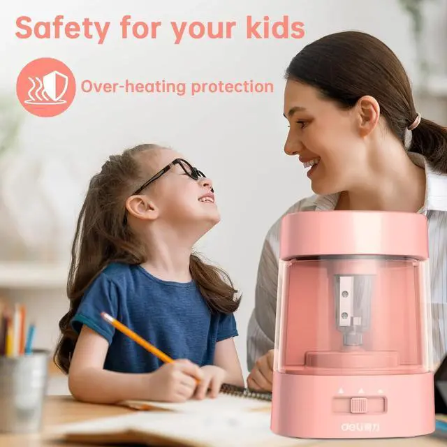 Alt view image 4 of 6 - _Mega Brand Electric Pencil Sharpener,Suitable for No.2 Pencils Colored Pencils, USB & Battery OperatedLight Pink
