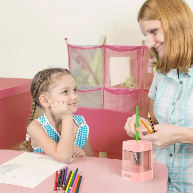 Alt view image 6 of 6 - _Mega Brand Electric Pencil Sharpener,Suitable for No.2 Pencils Colored Pencils, USB & Battery OperatedLight Pink