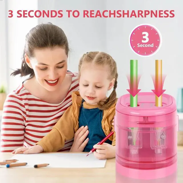 Alt view image 3 of 7 - _Mega Brand Electric Pencil Sharpener, Double Hole