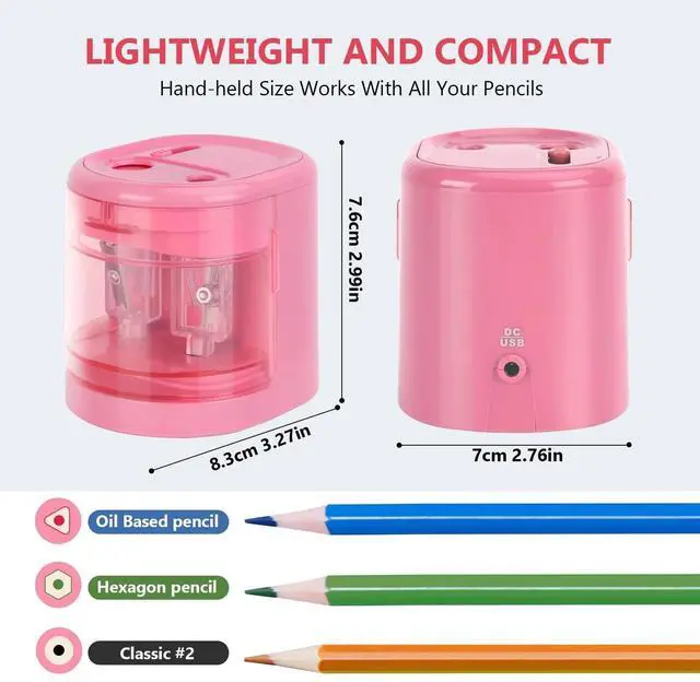 Alt view image 4 of 7 - _Mega Brand Electric Pencil Sharpener, Double Hole