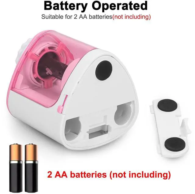 Alt view image 6 of 7 - Electric Pencil Sharpener, _Mega Brand Automatic Sharpener Fit for No.2 and 6-8 mm Pencils, Electric Sharpener with Auto Stop - Pink
