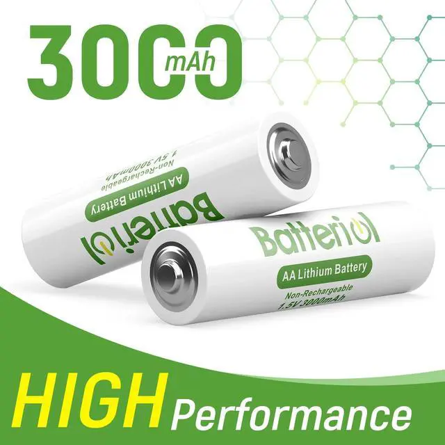 Alt view image 4 of 6 - _Mega Brand Lithium Batteries AA, 3000mAh 1.5V Long Lasting for Blink Camera, Flashlight, Video Doorbell, Toys, Remote Control, Non-Rechargeable 8 Pack