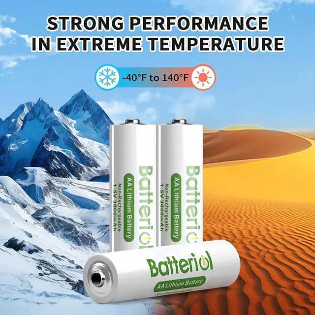 Alt view image 6 of 6 - _Mega Brand Lithium Batteries AA, 3000mAh 1.5V Long Lasting for Blink Camera, Flashlight, Video Doorbell, Toys, Remote Control, Non-Rechargeable 8 Pack