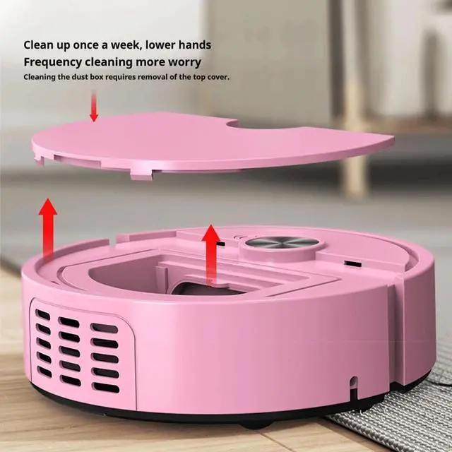 Alt view image 2 of 6 - _Mega Brand Mini Robot Vacuum, 3 in 1 Mopping Robotic Vacuum, Intelligent Robot Vacuum Cleaner, Powerful Suction Sweeping and Mopping Mini Vacuum Cleaner, Ideal for Hard Floor, Pet Hair, Carpet