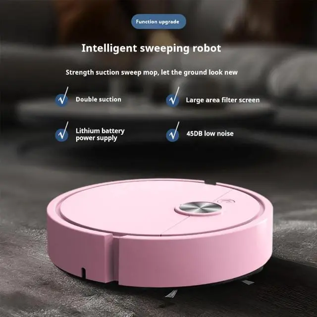 Alt view image 3 of 6 - _Mega Brand Mini Robot Vacuum, 3 in 1 Mopping Robotic Vacuum, Intelligent Robot Vacuum Cleaner, Powerful Suction Sweeping and Mopping Mini Vacuum Cleaner, Ideal for Hard Floor, Pet Hair, Carpet