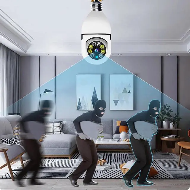 Alt view image 4 of 7 - _Mega Brand 360 Degree Security Cameras Wireless Outdoor, 2.4GHz & 5GHz Wifi Light Bulb Camera, 1080p Wireless Cameras for Home Security, Indoor Security Camera System, Motion Detection, Two-way Audio