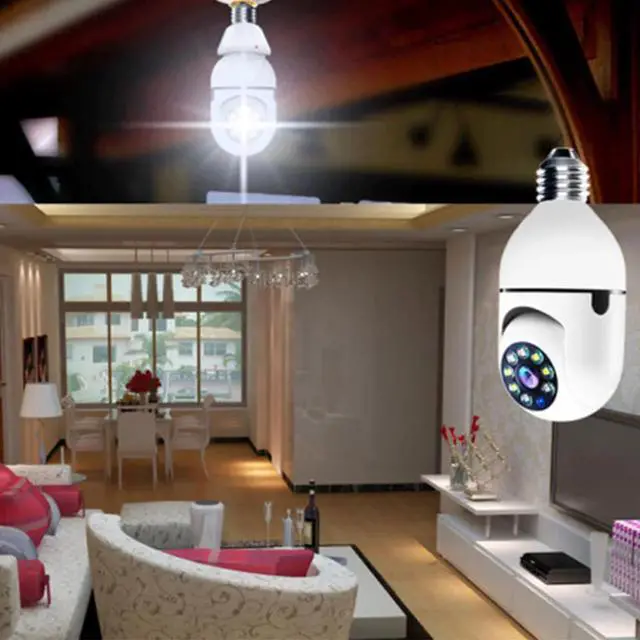 Alt view image 7 of 7 - _Mega Brand 360 Degree Security Cameras Wireless Outdoor, 2.4GHz & 5GHz Wifi Light Bulb Camera, 1080p Wireless Cameras for Home Security, Indoor Security Camera System, Motion Detection, Two-way Audio