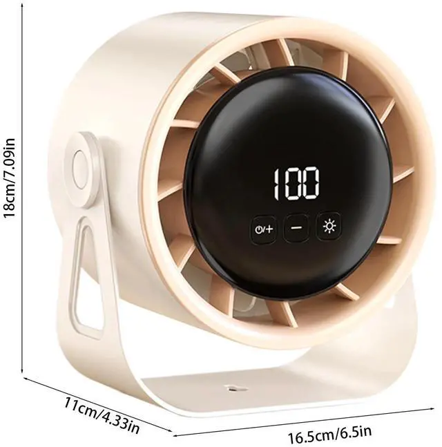 Alt view image 2 of 6 - _Mega Brand Portable Desk Fan, 7 Inch Small Table Fan with 100 Wind Speeds, LED Night Light, 4000mAh Rechargeable Battery Operated Personal Cooling Fan for Home Office