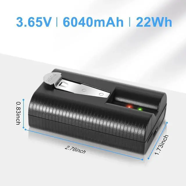 Alt view image 5 of 7 - _Mega Brand 6040mAh 3.65V Rechargeable Ring Camera Replacement Battery Compatible with Ring Video Doorbell 2/3/4/3 Plus/, Spotlight Cam, Stick Up Cam(2 Pack)