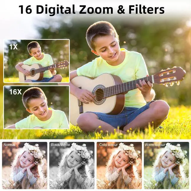 Alt view image 6 of 7 - _Mega Brand 1080P Digital Camera 16X Digital Zoom Compact Point and Shoot Camera Portable Small Camera Starter Camera for Teens Students Boys Girls Seniors(Green)