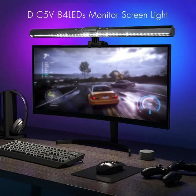 Alt view image 6 of 7 - _Mega Brand Monitor Lamp, Screen Light Computer Monitor Light with 3 Light Modes, Dimmable Screen Light Bar with Touch Control, USB Screenbar Keyboard LED Light for Office Home