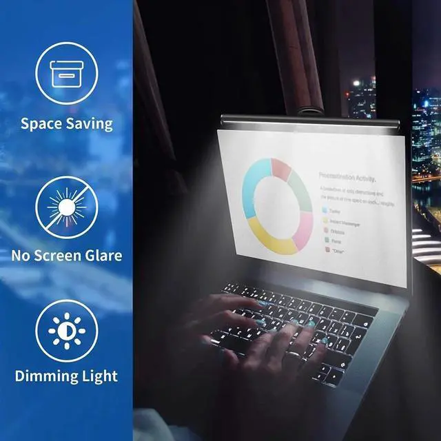 Alt view image 7 of 7 - _Mega Brand Laptop Light for Screen Reading Portable Computer Screen Hanging Light USB Powered Clip-on Laptop Hanging Lamp LED Laptop Light for Eye Care Save Space