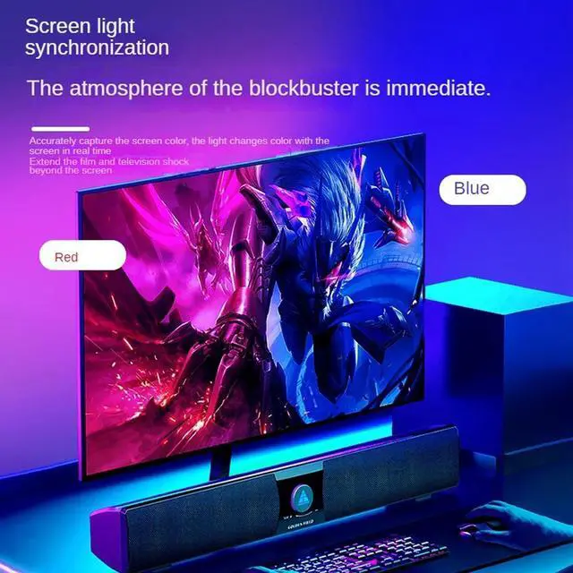 Alt view image 3 of 7 - _Mega Brand Skydimo RGB Computer Ambient Lighting Strip with Screen Sync, Gaming LED Backlight for Monitors, Immersive RGB Lighting Effects for Gaming, Movies, and Cyberpunk Setup, USB-Powered