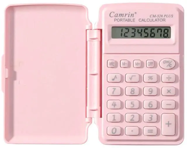 Main image of _Mega Brand Pocket Size Calculator Pink, Basic Small Battery Operated, Large Display Four Function,Handheld Calculator School Supplies for Kids