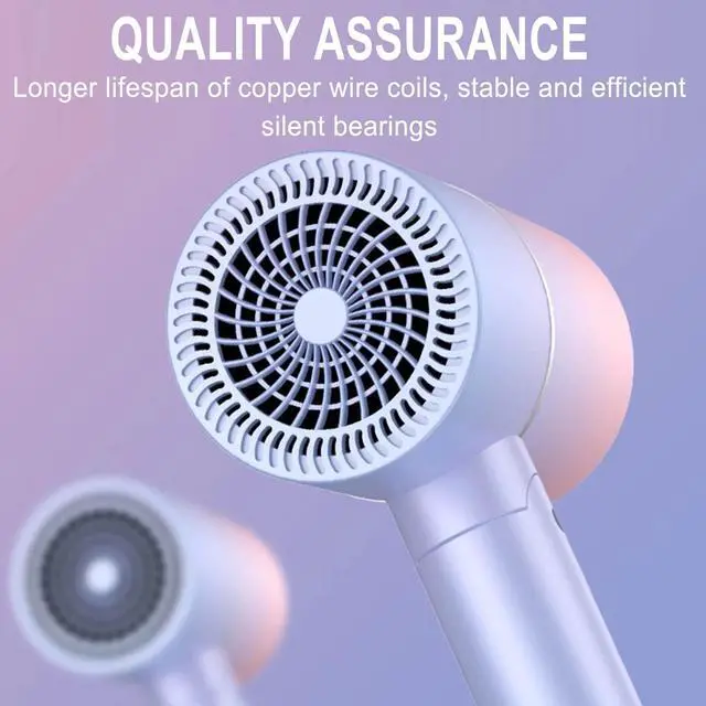 Alt view image 6 of 7 - _Mega Brand Portable Hair Dryer, 700W Foldable Mini Hair Dryer with Heating/Cold Settings, Lightweight Small Hair Blow Dryer for Home Travel Curly/Thin/Thick Hair Fast Drying